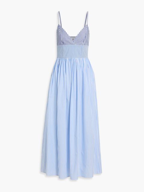 Other Designers Striped cotton-poplin maxi dress