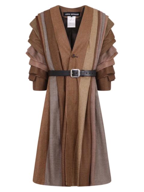 Junya Watanabe LAYERED COAT WITH REMOVABLE BELT | BROWN