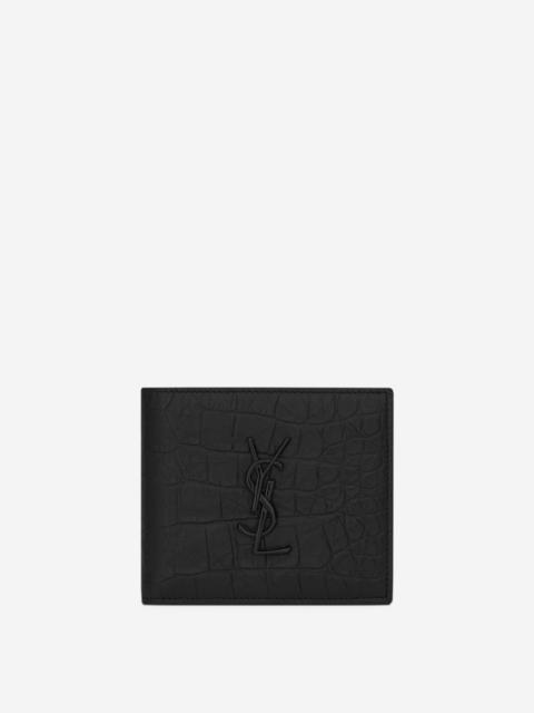 SAINT LAURENT LEATHER LOGO WALLET