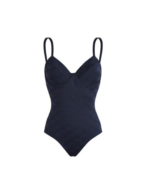 Vilebrequin Women Underwire One-piece Swimsuit Turtles Monogram Jacquard