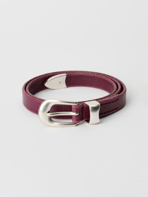 Our Legacy 2 cm Belt Shadow Berry Leather
