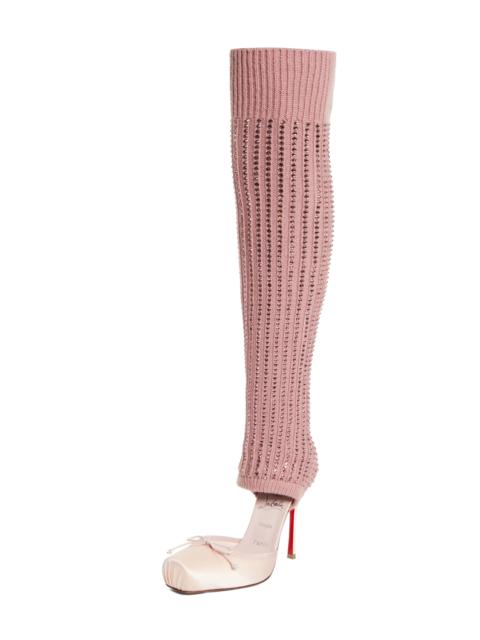 Christian Louboutin Christian Louboutin Cassia Annmac Leg Warmer Hybrid Pump in Poupee/Poupee at Nordstrom
