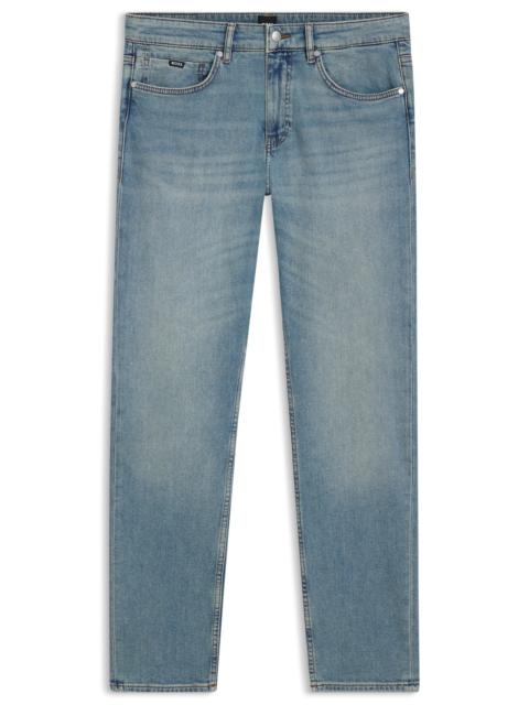 BOSS DELAWARE SLIM-FIT JEANS IN PURE-BLUE COMFORT-STRETCH DENIM