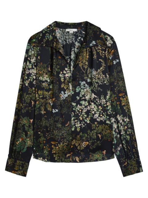 Vince Vince Floral-print Silk Blouse