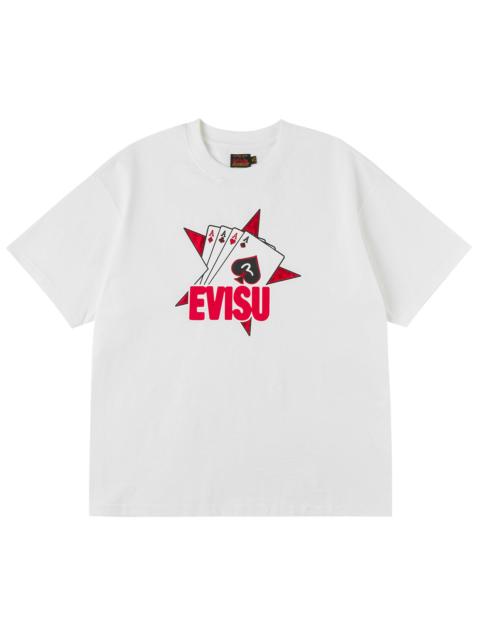 EVISU Poker Aces and Flocked Star T-shirt - White