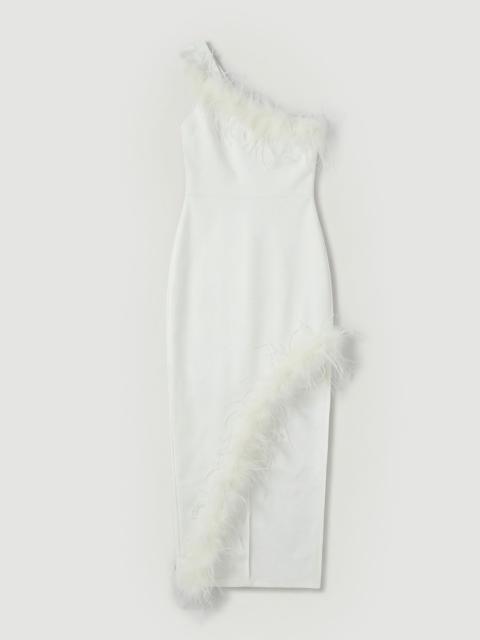 KAREN MILLEN Petite Feather Figure Form Bandage Knit Maxi Dress
