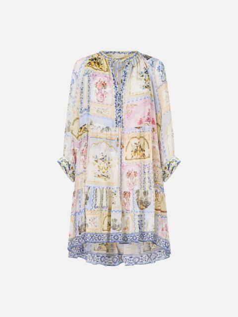 CAMILLA SHORT GATHERED PANEL DRESS