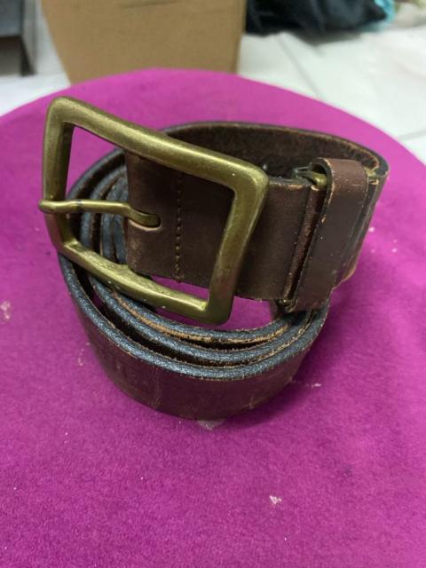 Other Designers Vintage Beverly Hills Club Leather Belt with Brass Buckle