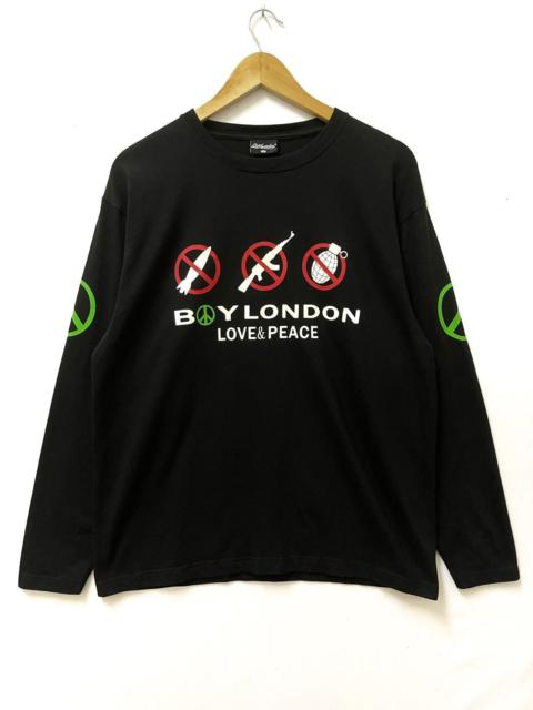 Other Designers Boy London Love & Peace Long Sleeve Shirt Black Medium