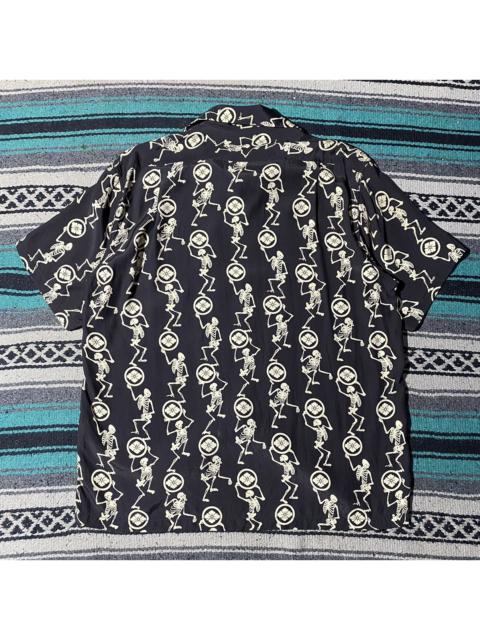 EVISU Evisu Far East Japan Multi Skeleton Hawaiian Rayon Shirt