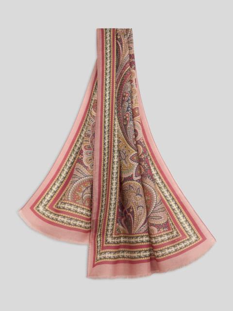 Etro WOOL, CASHMERE AND SILK SCARF WITH PRINT