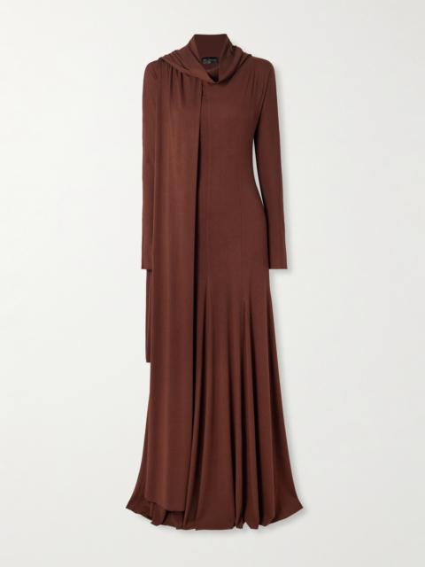 cortana Velora Scarf-detailed Stretch-jersey Maxi Dress