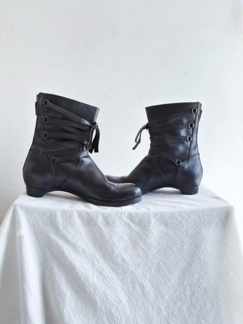Yohji Yamamoto 90s Yohji Yamamoto Strap Boots Y's Wrap-Strap Knight Mid-Calf Leather Boots