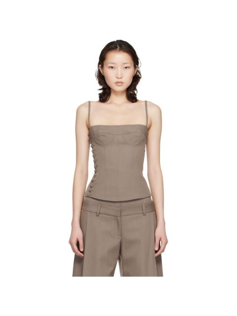 KNWLS Taupe Jett Bustier Top