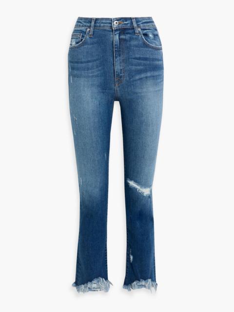 SIMKHAI River distressed high-rise straight-leg jeans