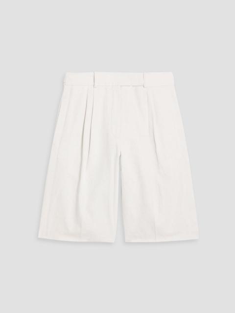 Proenza Schouler Jenny pleated cotton and linen-blend twill shorts