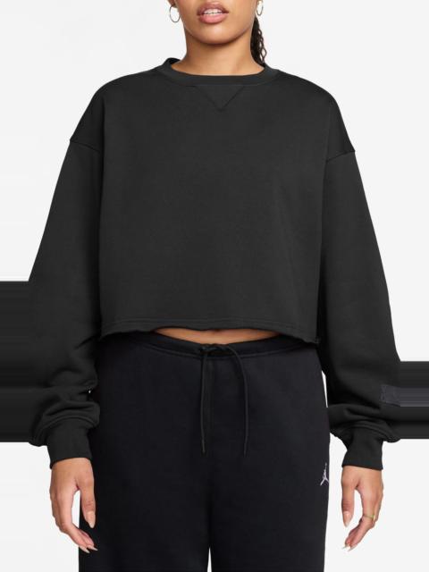 Jordan Jordan Oversize Fleece Crop Sweatshirt in Black/Dark Smoke Grey at Nordstrom