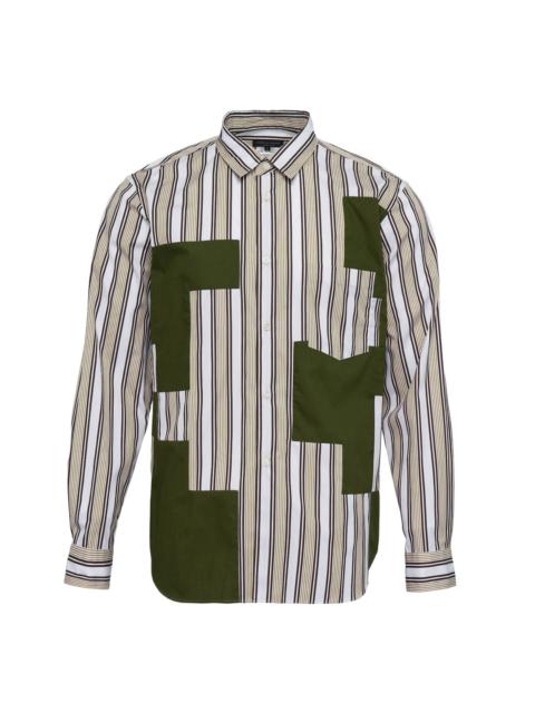 Comme des Garçons Homme Plus Polyester Cluster Stripe Long Sleeve Shirt