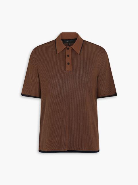 rag & bone Harvey ribbed cotton-blend polo shirt