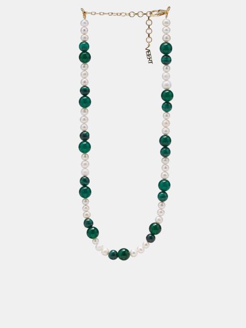 VEERT Onyx & Malachite Pearl Necklace
