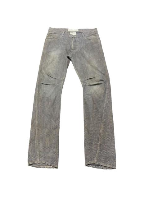 Other Designers Japanese Brand SLOWGUN Checkered Curved Leg Canvas Pants