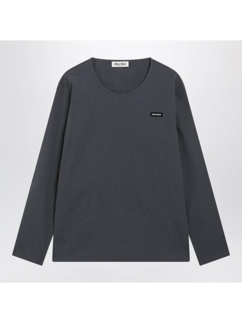Miu Miu Miu Miu Hematite Stretch Poplin Top Women