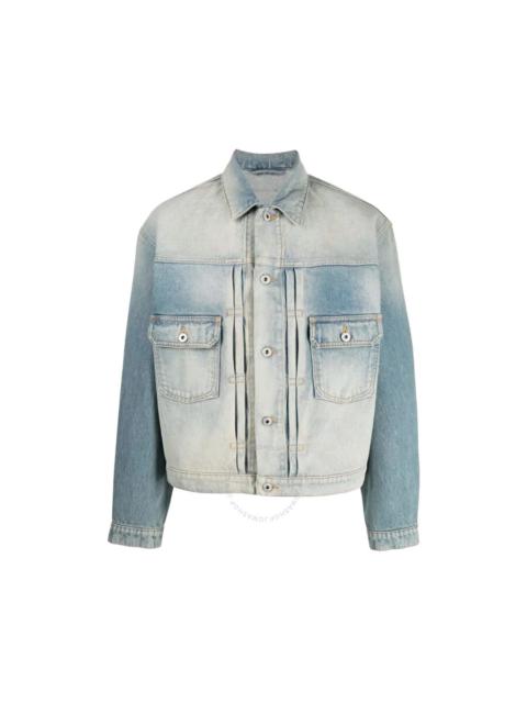 KENZO Kenzo Men's Faded Blue Bleach Dirty Trucker Denim Jacket