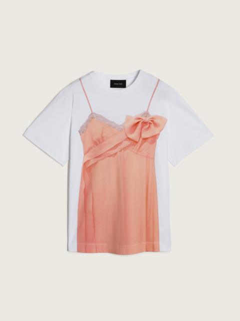 Simone Rocha Bow Sash Slip Dress Trompe L'Oeil Print T-Shirt