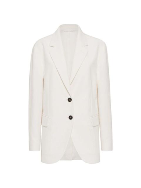 Brunello Cucinelli Brunello Cucinelli Wooff White Linen Blend Blazer