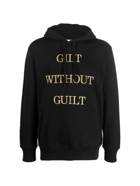 Moschino embroidered-slogan long-sleeve hoodie