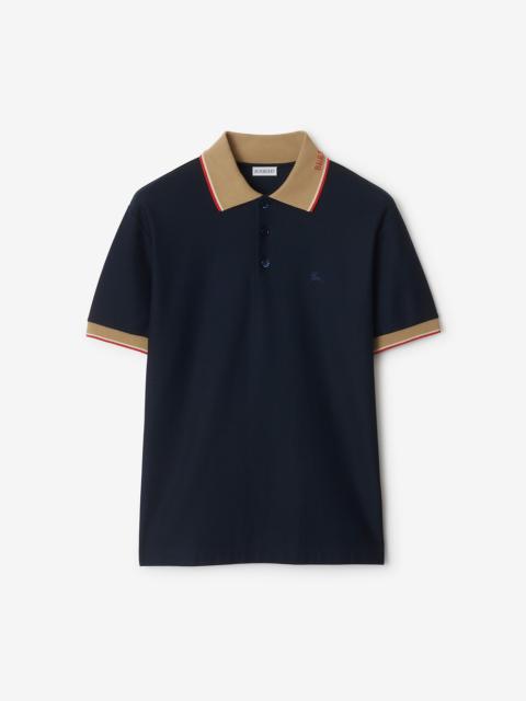 Burberry Logo Collar Cotton Polo Shirt
