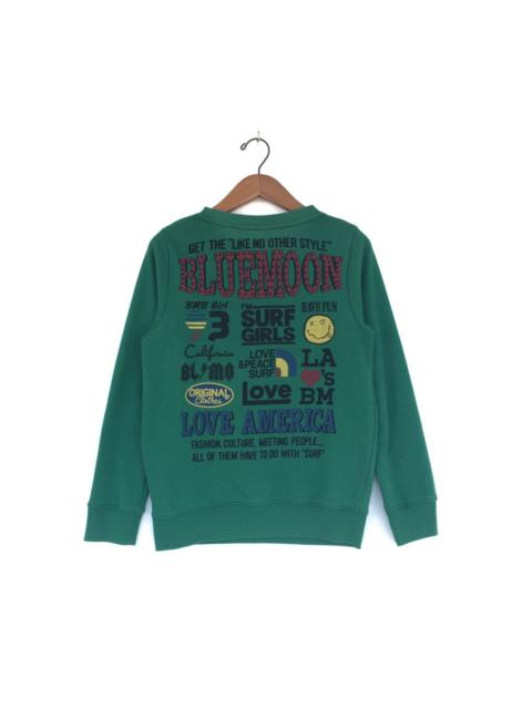 Other Designers Vintage - Rare‼️Blue Moon Blue Sweatshirt Big Logo Small Size