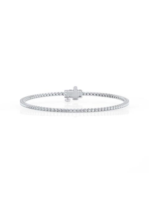 Other Designers Brilliant Diamond 2 Cttw Round Lab Grown Diamond Tennis Bracelet in 10K White Gold, G Color SI Clari