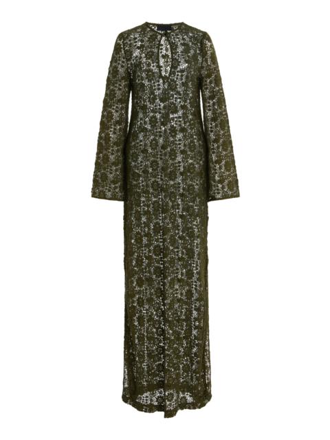 NILI LOTAN Della Cotton Dress dark green