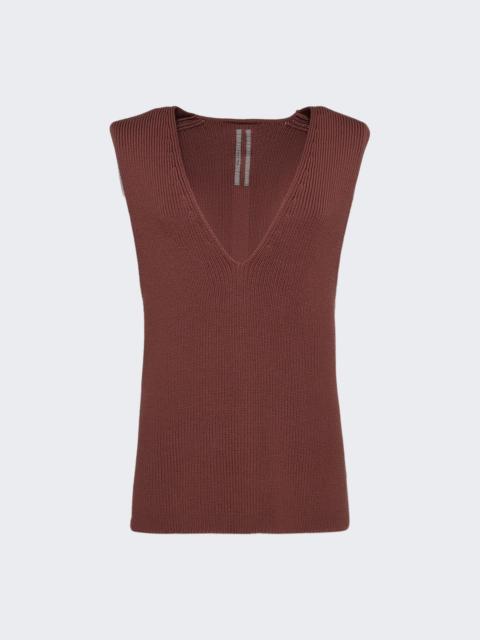 Rick Owens Concordians V-neck Tank Rosewood