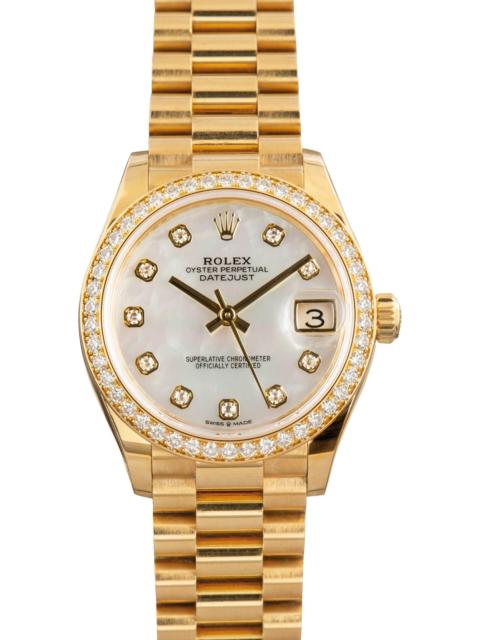 ROLEX Ladies Rolex Datejust 31 Diamond Dial 278288 Yellow Gold