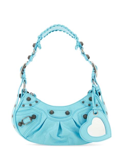 BALENCIAGA Balenciaga Women Light Blue Nappa Leather Le Cagole Xs Shoulder Bag