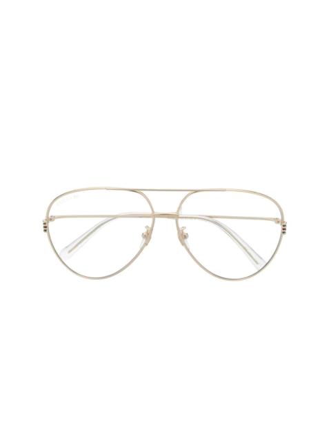 GUCCI gold-tone pilot-frame glasses