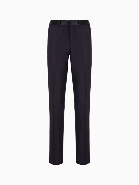 EMPORIO ARMANI Worsted virgin-wool trousers