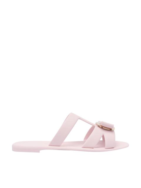 サンダル・ミュール SALVATORE FERRAGAMO Pastel Pink Rubber Lilou Slippers Salvatore Ferragamo Pastel Pink Rubber Lilou Slippers