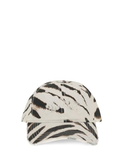 GANNI Ganni Zebra Print Baseball Cap