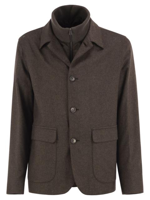 Herno Herno Men Silk And Cashmere Tailored Jacket With Removable Inner Bib