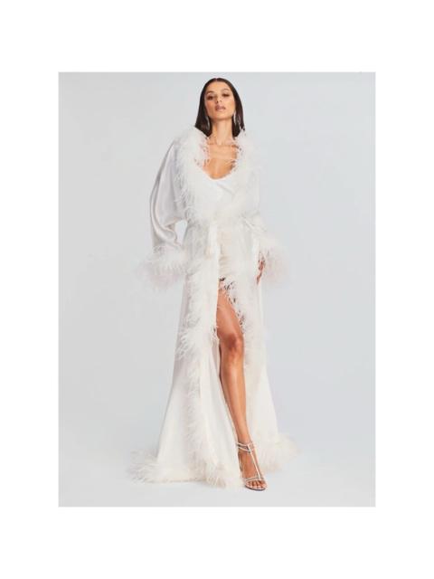 RETROFÊTE Retrofete Juno White Feather Glam Bridal Robe
