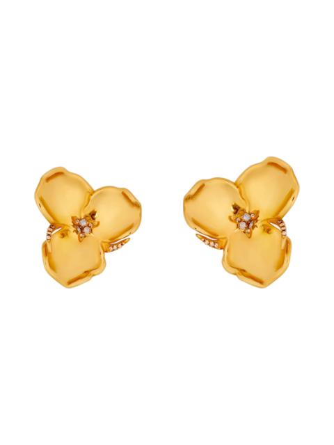 Oscar de la Renta Oscar de la Renta Flower Earrings in Gold at Nordstrom