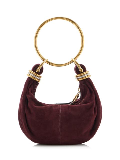 Chloé Bracelet-Handle Suede Shoulder Bag purple