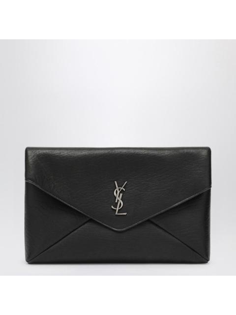 SAINT LAURENT Saint Laurent Cassandre Large Black Envelope Clutch Bag With Logo Men