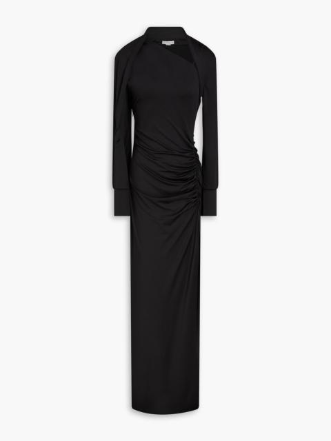 Victoria Beckham Asymmetric ruched stretch-jersey maxi dress