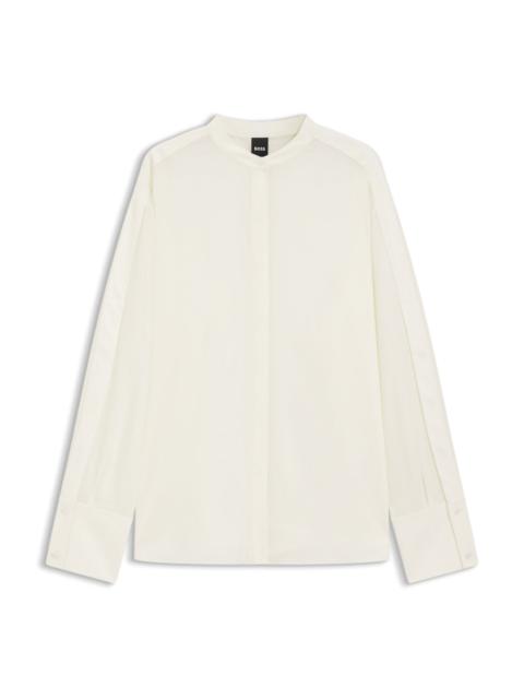 BOSS REGULAR-FIT BLOUSE IN SANDWASHED SILK