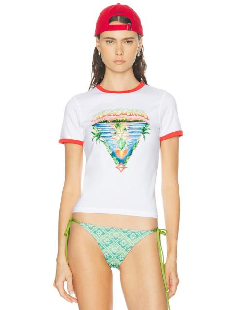 CASABLANCA Innocence Triangle Longline Ringer T-Shirt