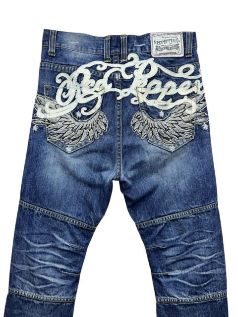 Other Designers FYE🔥Vintage RED PEPPER Punk Angel Wings Big Spell-out Jeans